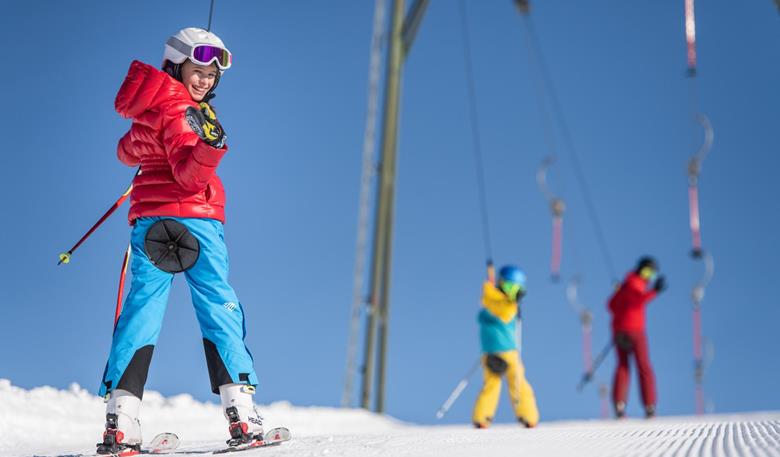 Ski lift and slope in Kastelruth