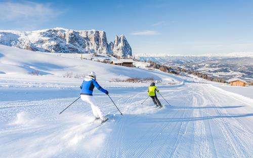 Skiing on the Seiser Alm