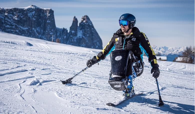 Mono Skiing on the Seiser Alm