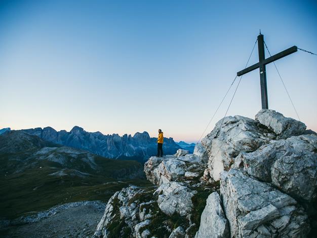 At the peak of a mountain