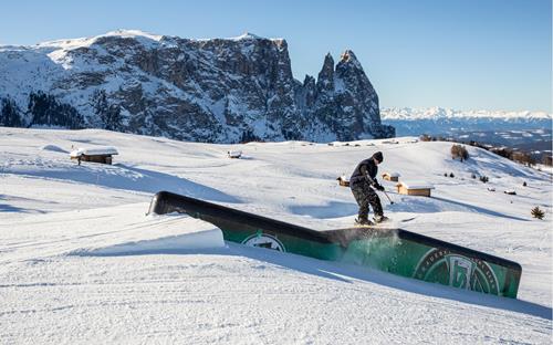 The Snowpark on the Seiser Alm