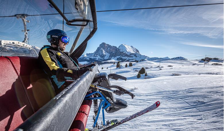 Mono Skiing on the Seiser Alm