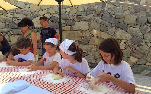 Kids are making bread