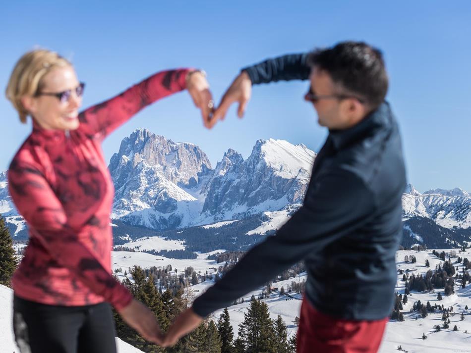 A heart for the Dolomites in winter