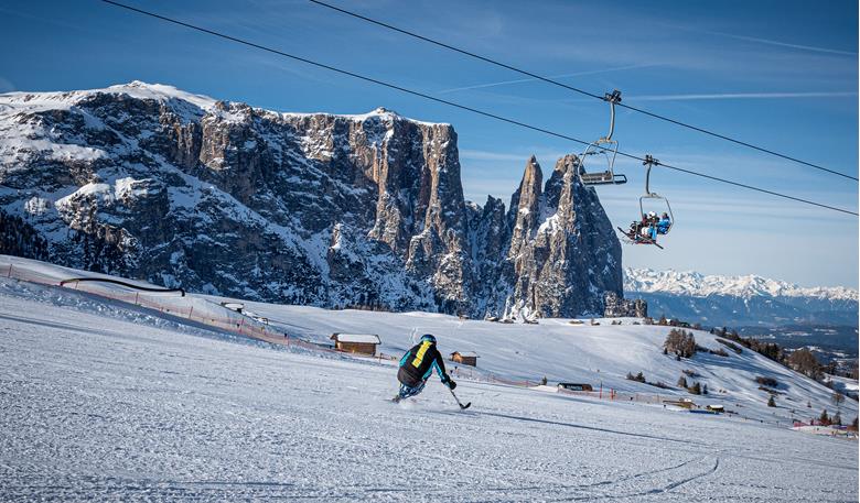 Mono Skiing on the Seiser Alm