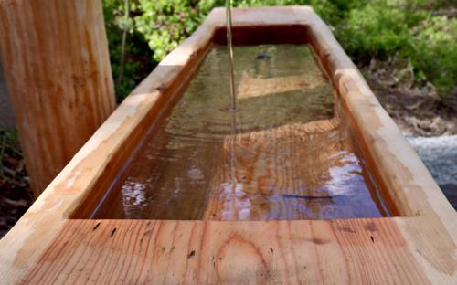 A fountain with drinking water in the forest